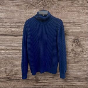 Mount Hekla Navy Wool Blend Iceland Turtleneck Sweater XS